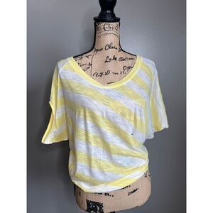 Express yellow white stripes blouson tee shirt  XS summer casual‎ travel